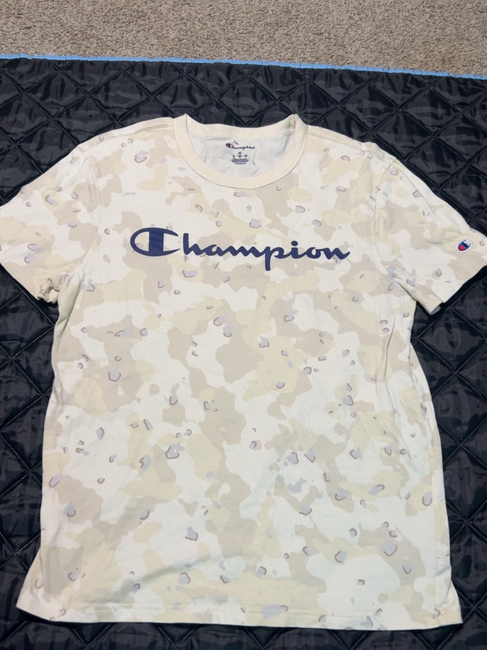 Champion Beige Camo Short-Sleeve Logo Tee